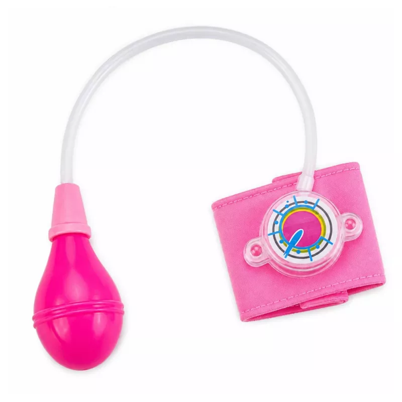 LEAN TOYS Tensiómetro infantil con aguja móvil rosa
