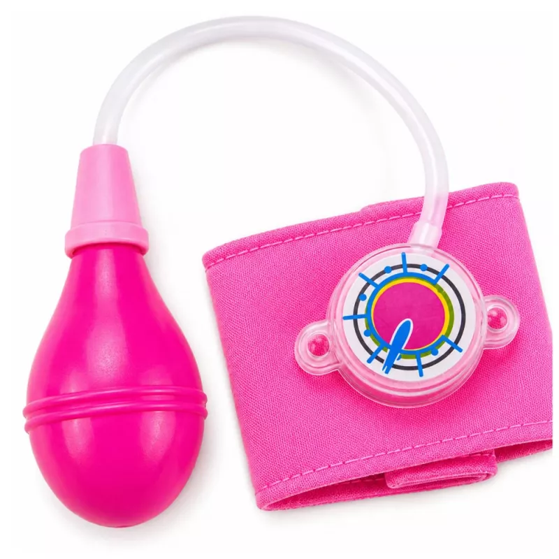 LEAN TOYS Tensiómetro infantil con aguja móvil rosa