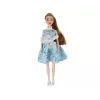 LEAN TOYS Muñeca para niños Emily Spring con pelo largo, vestido azul y gatito