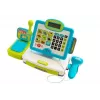 LEAN TOYS Caja registradora electrónica infantil con cesta - azul, calculadora funcional, luz y sonido, 25 accesorios, a partir de 3 años
