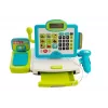 LEAN TOYS Caja registradora electrónica infantil con cesta - azul, calculadora funcional, luz y sonido, 25 accesorios, a partir de 3 años