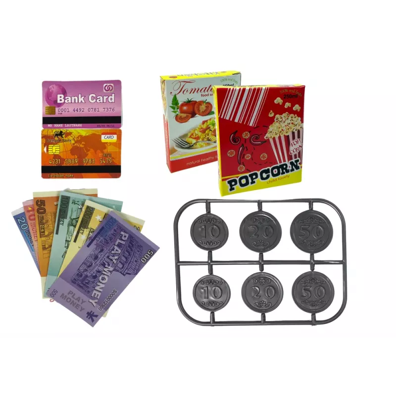 LEAN TOYS Caja registradora infantil con cesta de verduras