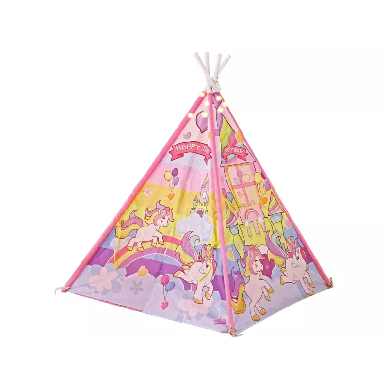 LEAN TOYS Tienda de campaña luminosa para niños unicornio ponis rosa