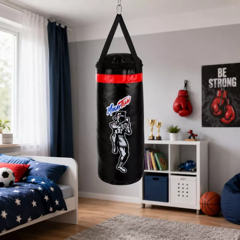 LEAN TOYS Set de saco de boxeo infantil con guantes de muay thai 65x22cm L