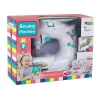 Lean Toys máquina de coser para niños - blanca, a pilas, juguete realista con pedal y luz LED