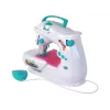 Lean Toys máquina de coser para niños - blanca, a pilas, juguete realista con pedal y luz LED