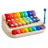 LEAN TOYS Xilófono-piano infantil, instrumento musical 2 en 1 de colores con baqueta