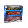 LEAN TOYS Set de vehículos de animales del circo camión + coche con remolque