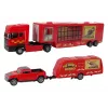 LEAN TOYS Set de vehículos de animales del circo camión + coche con remolque