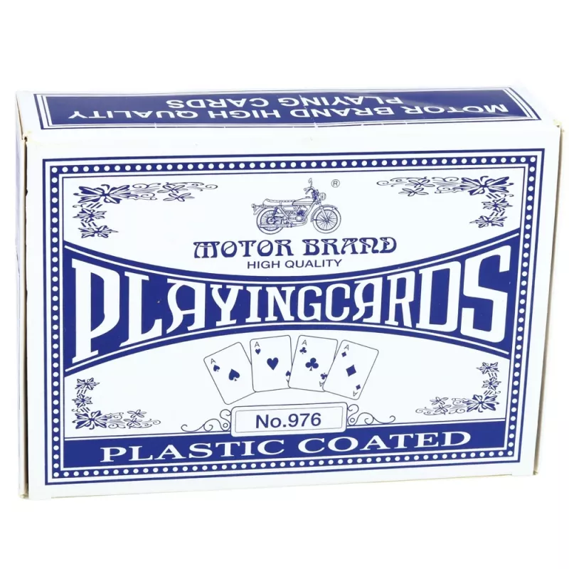Baraja de cartas clásica LEAN TOYS con recubrimiento de plástico azul - tamaño póker, 54 cartas, resistente a salpicaduras