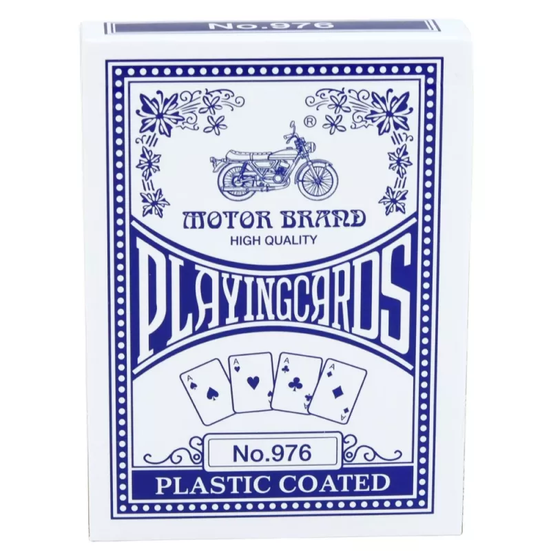 Baraja de cartas clásica LEAN TOYS con recubrimiento de plástico azul - tamaño póker, 54 cartas, resistente a salpicaduras