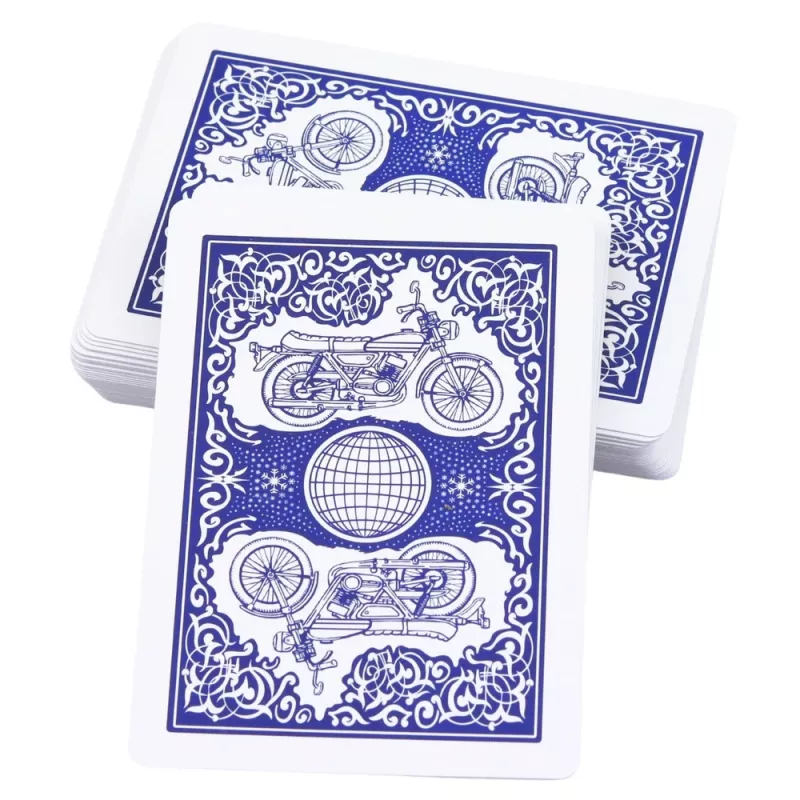 Baraja de cartas clásica LEAN TOYS con recubrimiento de plástico azul - tamaño póker, 54 cartas, resistente a salpicaduras