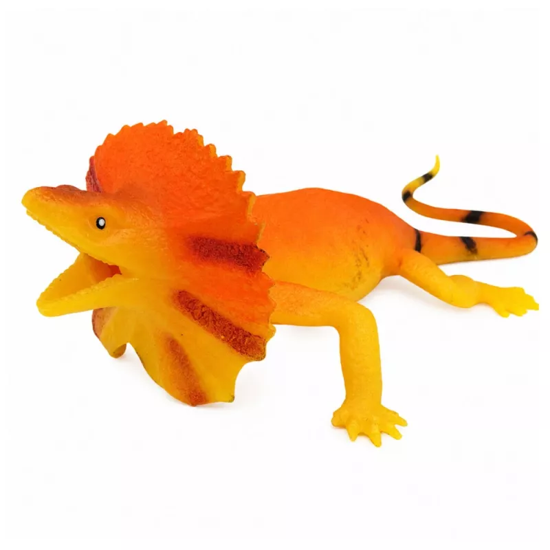 LEAN TOYS Collared Lizard Figura de goma elástica realista 19cm