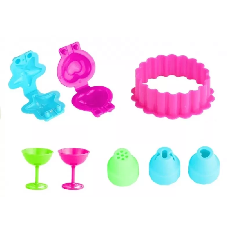LEAN TOYS Set de manualidades Color Clay DIY casa tarta de cumpleaños - 24 colores pasta de modelar de secado al aire con herramientas, moldes y accesorios para niños a partir de 6 años