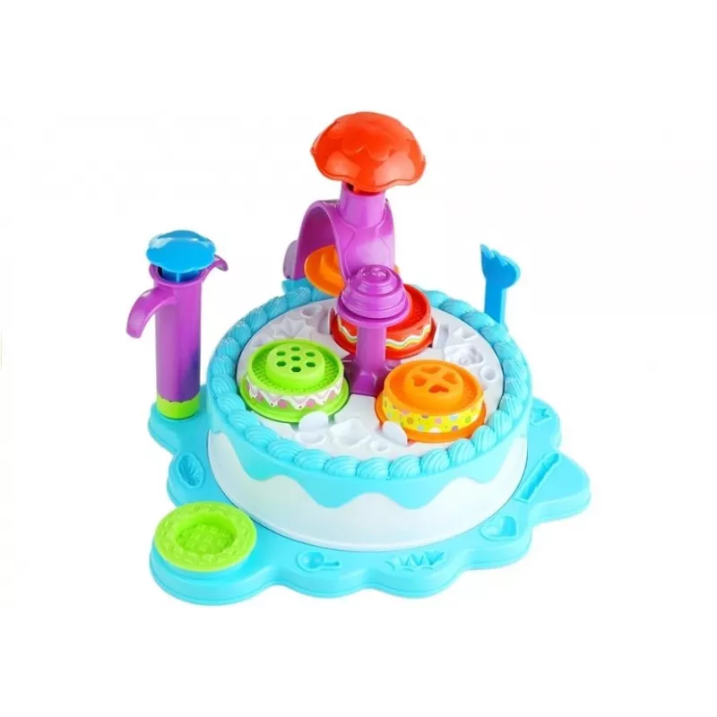 LEAN TOYS Set de manualidades Color Clay DIY casa tarta de cumpleaños - 24 colores pasta de modelar de secado al aire con herramientas, moldes y accesorios para niños a partir de 6 años
