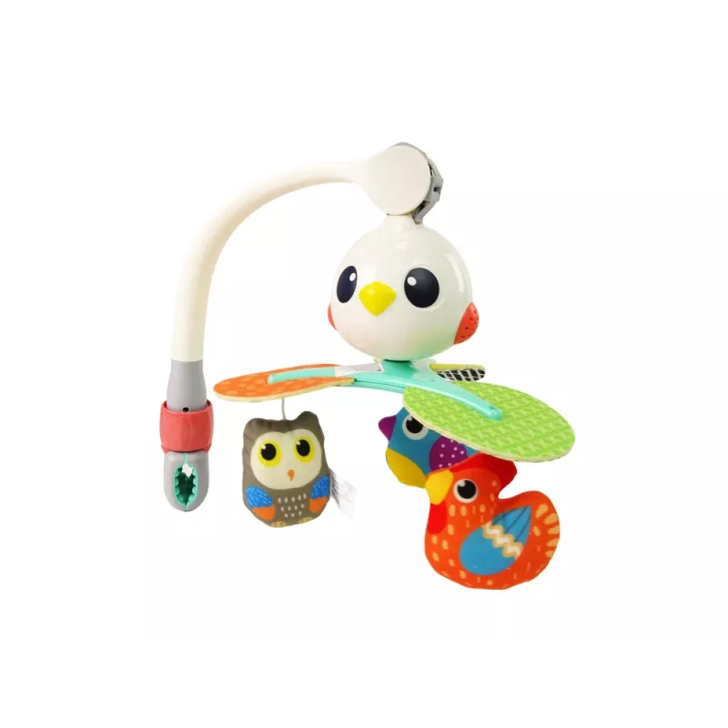 LEAN TOYS Carrusel de melodías pájaros de colores para cuna y carrito
