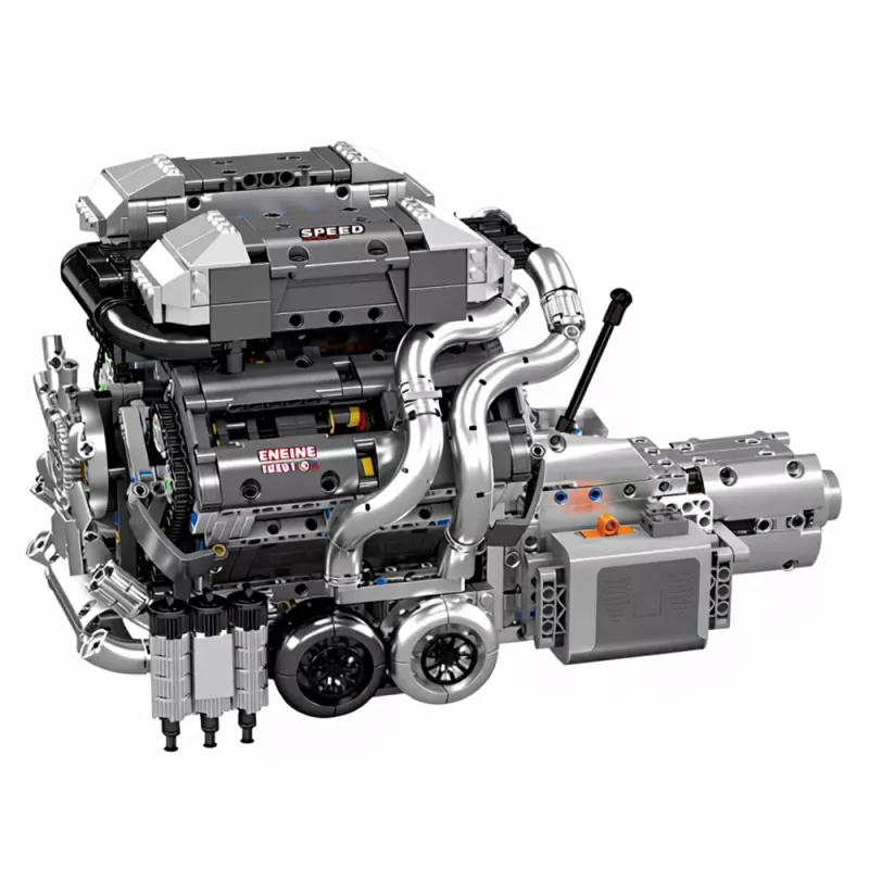 LEAN TOYS Bloques de construcción Coche motor V8 transmisión 2024 el.