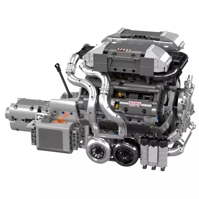 LEAN TOYS Bloques de construcción Coche motor V8 transmisión 2024 el.