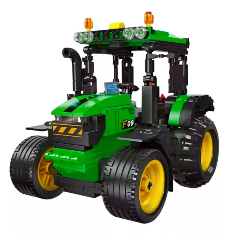 LEAN TOYS Bloques de construcción Tractor agrícola verde 304 piezas