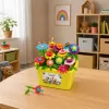 LEAN TOYS Bloques de flores Jardín floral multicolor en caja 73 uds.