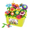 LEAN TOYS Bloques de flores Jardín floral multicolor en caja 73 uds.