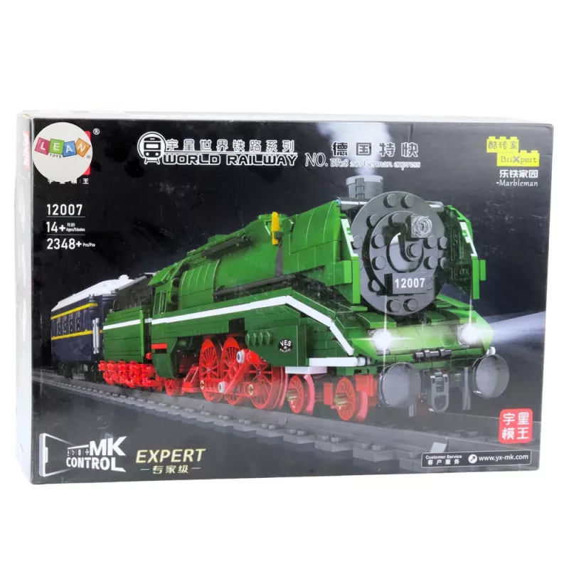LEAN TOYS 23646 set de bloques de construcción locomotora de vapor RC con mando a distancia y vías, 2348 piezas