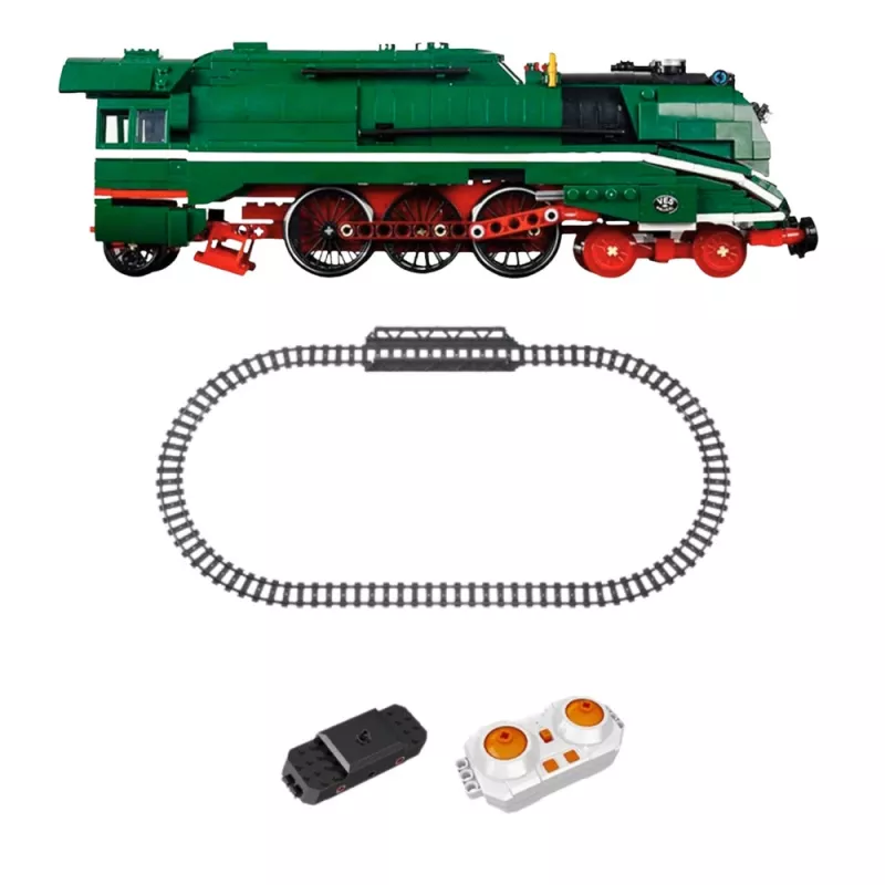 LEAN TOYS 23646 set de bloques de construcción locomotora de vapor RC con mando a distancia y vías, 2348 piezas