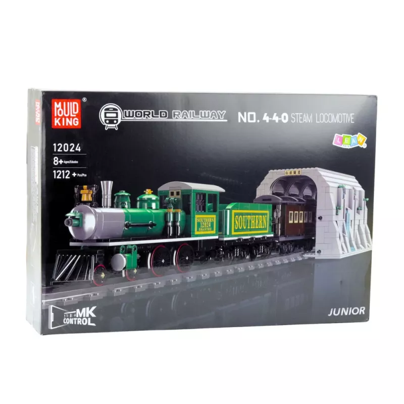 Bloques de construcción locomotora de vapor teledirigida RC LEAN TOYS verde 1212 piezas