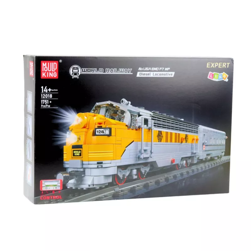 LEAN TOYS set de bloques de construcción - tren teledirigido gris/amarillo (1.751 piezas)