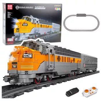 LEAN TOYS set de bloques de construcción - tren teledirigido gris/amarillo (1.751 piezas)