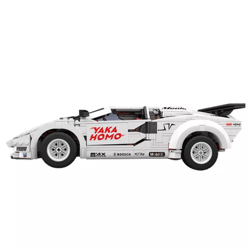 LEAN TOYS Bloques de construcción Coche deportivo mando a distancia RC Blanco 1384 piezas