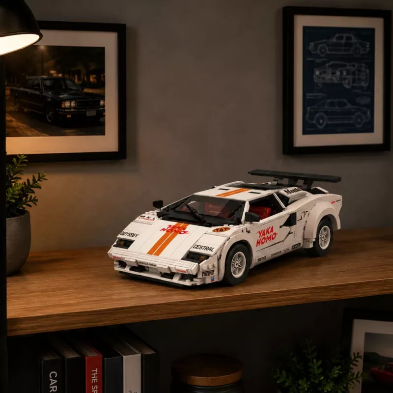 LEAN TOYS Bloques de construcción Coche deportivo mando a distancia RC Blanco 1384 piezas