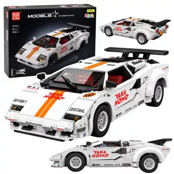 LEAN TOYS Bloques de construcción Coche deportivo mando a distancia RC Blanco 1384 piezas