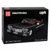 LEAN TOYS Bloques de construcción Coche clásico descapotable Cadi-Elrado Negro 1324 piezas