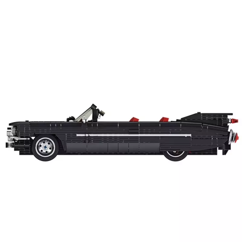 LEAN TOYS Bloques de construcción Coche clásico descapotable Cadi-Elrado Negro 1324 piezas