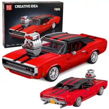 LEAN TOYS Bloques Coche Deportivo Charger Rojo 1869 Piezas