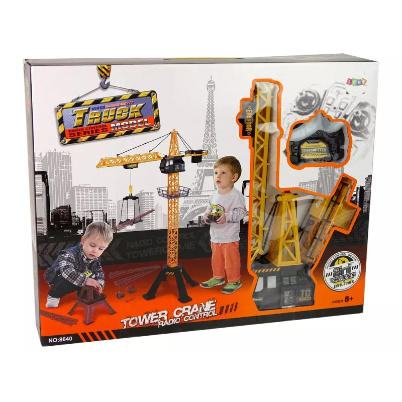 LEAN TOYS Grúa de construcción con mando a distancia kit de construcción Torre Eiffel de 90 cm de alto