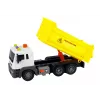 LEAN TOYS Vehículo de obra camión volquete 1:16 amarillo con remolque elevador