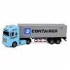 LEAN TOYS Camión portacontenedores con puertas que se abren, luz y sonido – azul, 54 cm