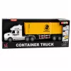 LEAN TOYS camión portacontenedores con puertas que se abren, luces y sonidos, amarillo, 54 cm