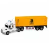 LEAN TOYS camión portacontenedores con puertas que se abren, luces y sonidos, amarillo, 54 cm