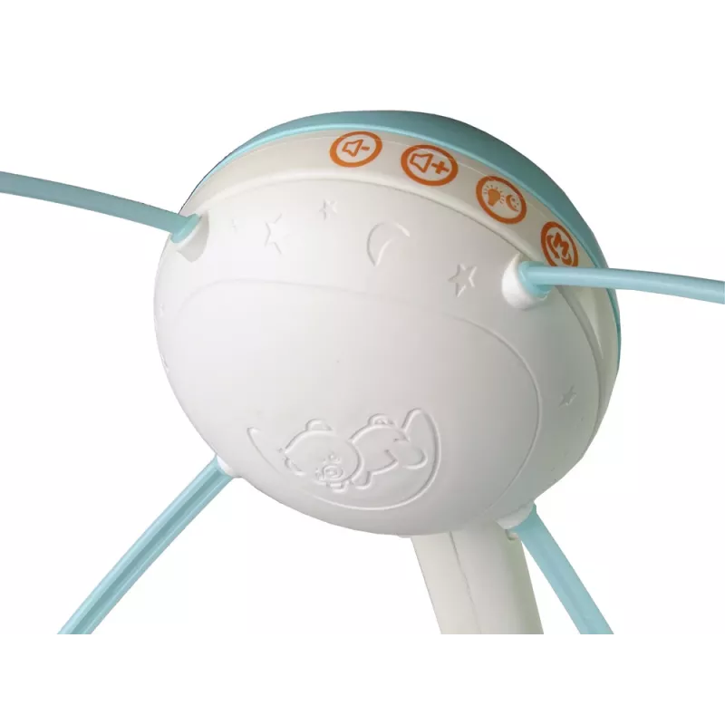 LEAN TOYS Carrusel de cuna proyector Pilot melodías sonidos de animales azul
