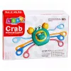 LEAN TOYS Juguete sensorial cangrejo para niños pequeños sonajero mordedor azul