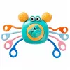LEAN TOYS Juguete sensorial cangrejo para niños pequeños sonajero mordedor azul