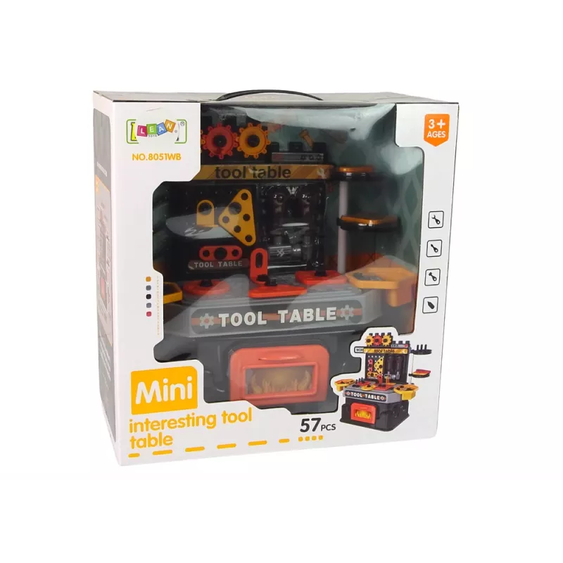 LEAN TOYS Taller creativo DIY Banco de trabajo de 57 piezas con herramientas