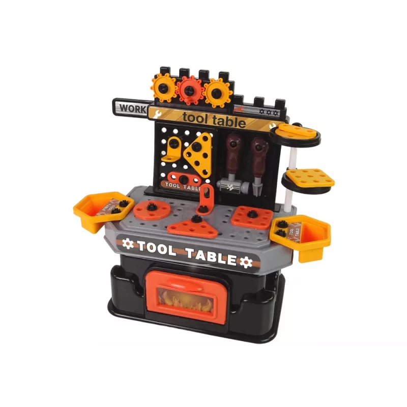 LEAN TOYS Taller creativo DIY Banco de trabajo de 57 piezas con herramientas