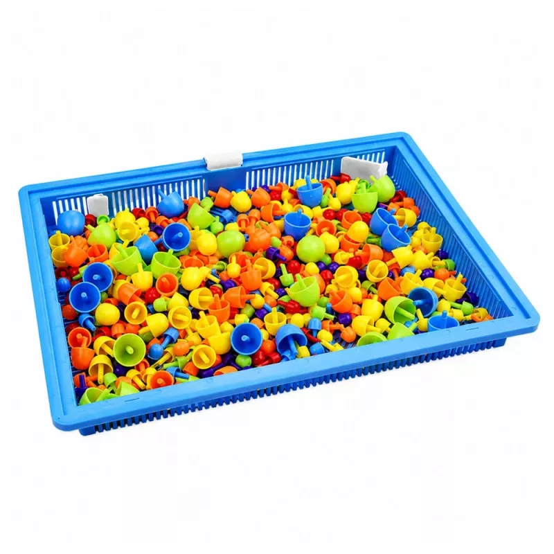 Set creativo puzzle de mosaico con botones chinchetas de seta LEAN TOYS maletín 300 uds.