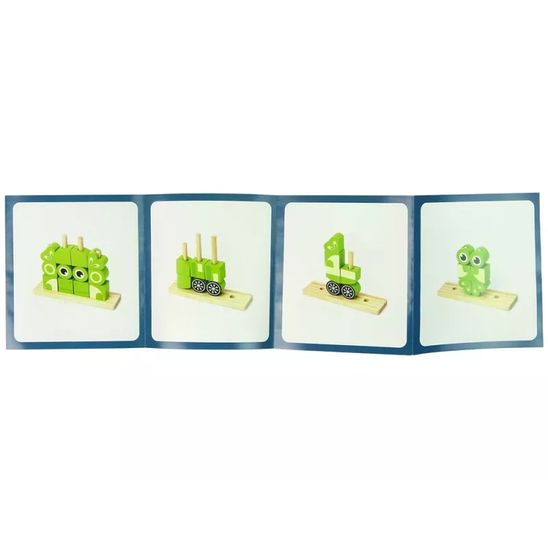 LEAN TOYS Bloques de madera creativos espaciales puzzle 3D rana