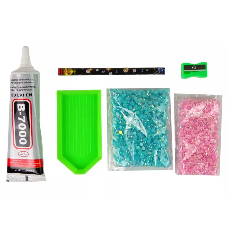 LEAN TOYS Kit creativo unicornio DIY diamantes cristales azul