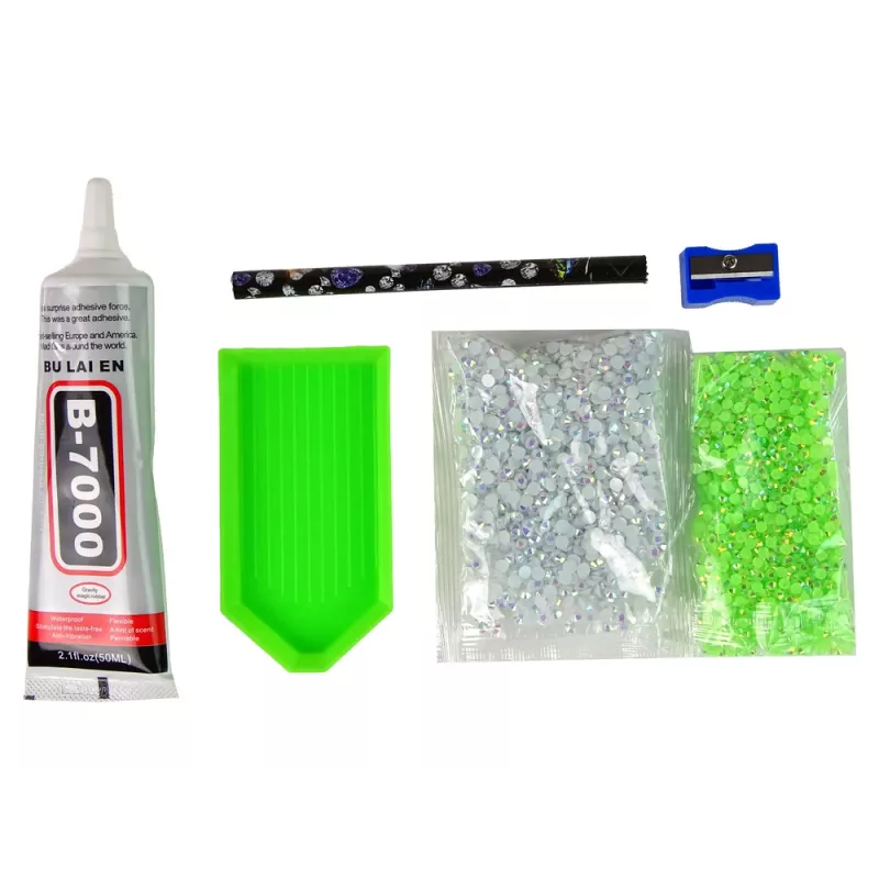 LEAN TOYS Kit creativo unicornio DIY diamantes cristales verde